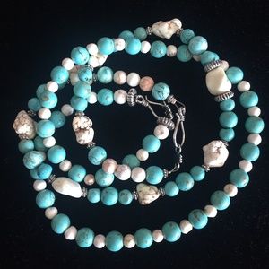 20” Turquoise and Howlite Beaded Necklace TURQ104
